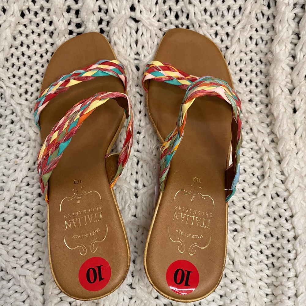 Italian Shoemakers Rainbow braided Sandals size 10
